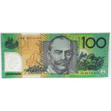 AUSTRALIA 1998 . ONE HUNDRED 100 DOLLAR BANKNOTE . EVANS/MacFARLANE . LAST PREFIX CF98